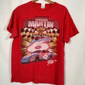 NASCAR Nextel Cup Series Mark Martin Shirt Medium Red 2006 AAA Racing Race